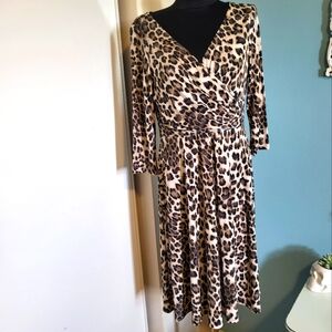 Faux Wrap Leopard 🐆 Print Dress